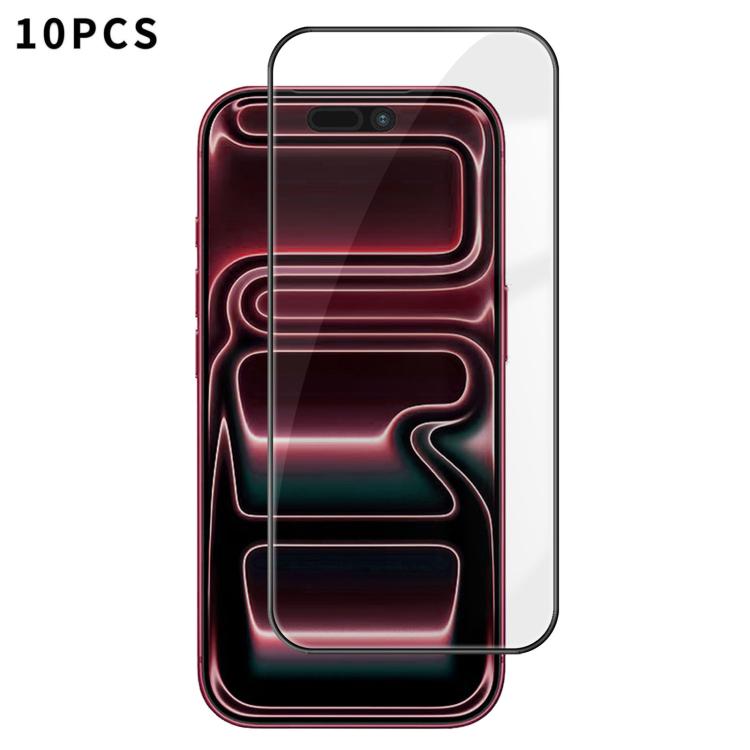 10 láminas de vidrio templado HD Kalebol de alta calidad, serigrafiadas en aluminio, con cobertura total, antihuellas y borde negro., For iPhone 17e / 16e, For iPhone 17 Pro Max, For iPhone 17 Pro, For iPhone 17, For iPhone Air, For iPhone 16 Pro Max  ...