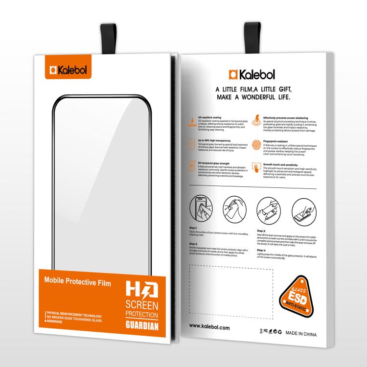 10 láminas de vidrio templado HD Kalebol de alta calidad, serigrafiadas en aluminio, con cobertura total, antihuellas y borde negro., For iPhone 17e / 16e, For iPhone 17 Pro Max, For iPhone 17 Pro, For iPhone 17, For iPhone Air, For iPhone 16 Pro Max  ...
