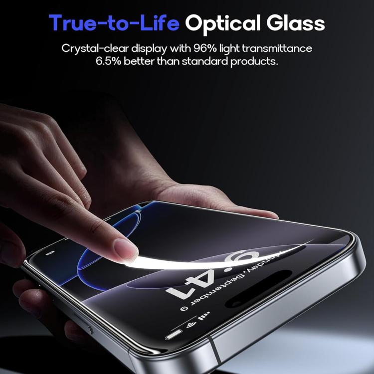 10 láminas de vidrio templado HD Kalebol de alta calidad, serigrafiadas en aluminio, con cobertura total, antihuellas y borde negro., For iPhone 17e / 16e, For iPhone 17 Pro Max, For iPhone 17 Pro, For iPhone 17, For iPhone Air, For iPhone 16 Pro Max  ...