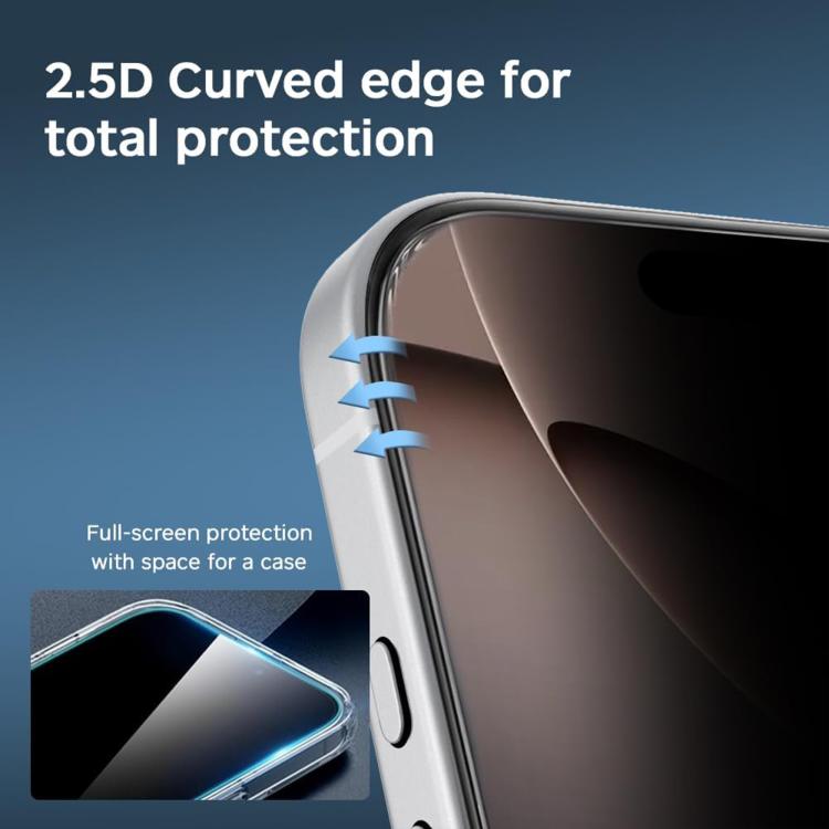 Película de vidrio templado Kalebol de alta calidad, impresa en aluminio, con borde negro y cobertura total para mayor privacidad., For iPhone 17e / 16e, For iPhone 17 Pro Max, For iPhone 17 Pro, For iPhone 17, For iPhone Air, For iPhone 16 Pro Max    ...