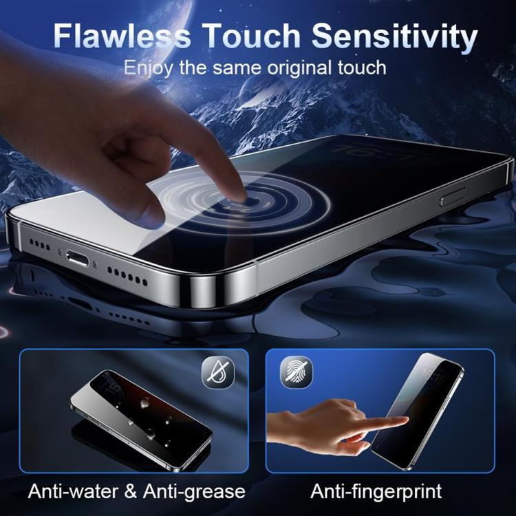 10 láminas de vidrio templado Kalebol de alta calidad, impresas en aluminio, con borde negro y cobertura total para privacidad., For iPhone 17e / 16e, For iPhone 17 Pro Max, For iPhone 17 Pro, For iPhone 17, For iPhone Air, For iPhone 16 Pro Max       ...