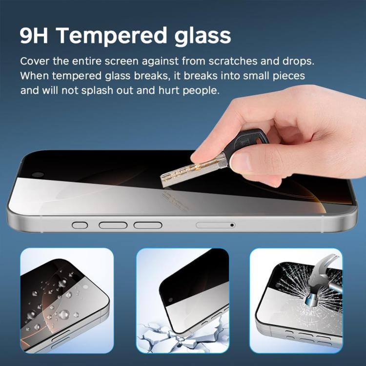 10 láminas de vidrio templado Kalebol de alta calidad, impresas en aluminio, con borde negro y cobertura total para privacidad., For iPhone 17e / 16e, For iPhone 17 Pro Max, For iPhone 17 Pro, For iPhone 17, For iPhone Air, For iPhone 16 Pro Max       ...
