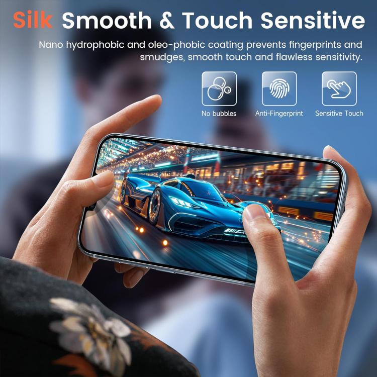 10 láminas de vidrio templado Kalebol de alta calidad, impresas en aluminio, con borde negro y cobertura total para privacidad., For iPhone 17e / 16e, For iPhone 17 Pro Max, For iPhone 17 Pro, For iPhone 17, For iPhone Air, For iPhone 16 Pro Max       ...