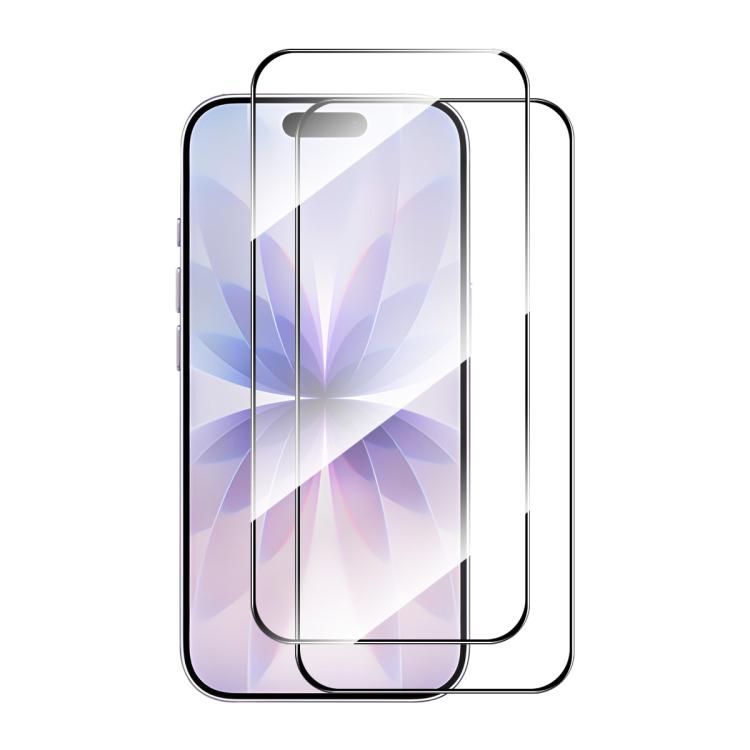 2 láminas de vidrio templado ENKAY de aluminio-silicio, gruesas, sin borde blanco., For iPhone 17 Pro Max, For iPhone 17 Pro, For iPhone 17, For iPhone Air