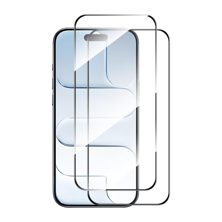2 láminas de vidrio templado ENKAY de aluminio-silicio, gruesas, sin borde blanco., For iPhone 17 Pro Max, For iPhone 17 Pro, For iPhone 17, For iPhone Air