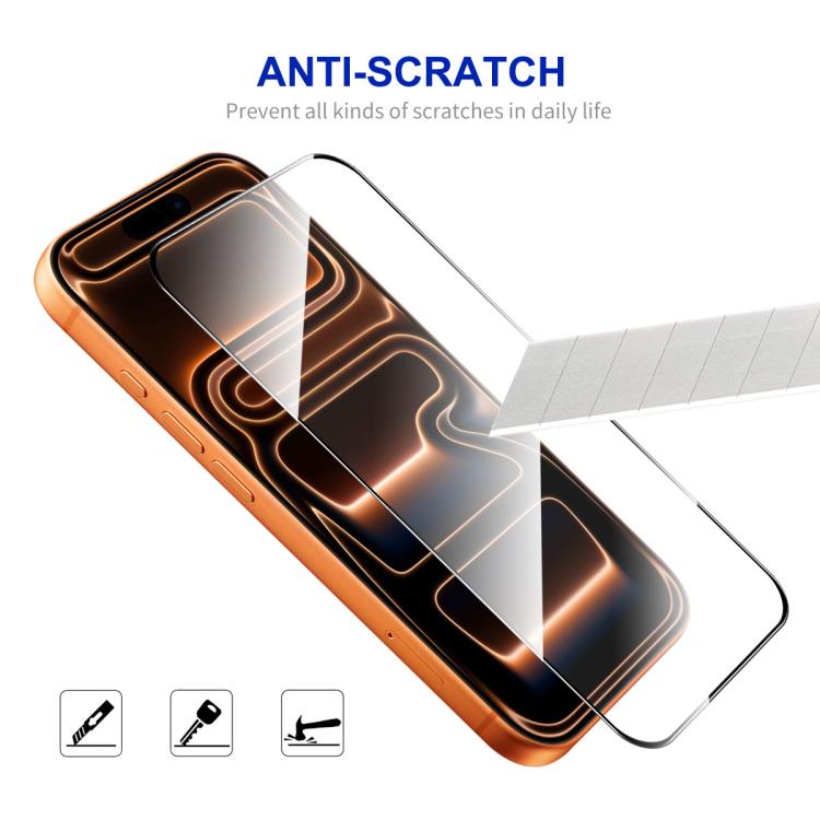 5 láminas de vidrio templado ENKAY de aluminio-silicio, gruesas, sin borde blanco., For iPhone 17 Pro Max, For iPhone 17 Pro, For iPhone 17, For iPhone Air
