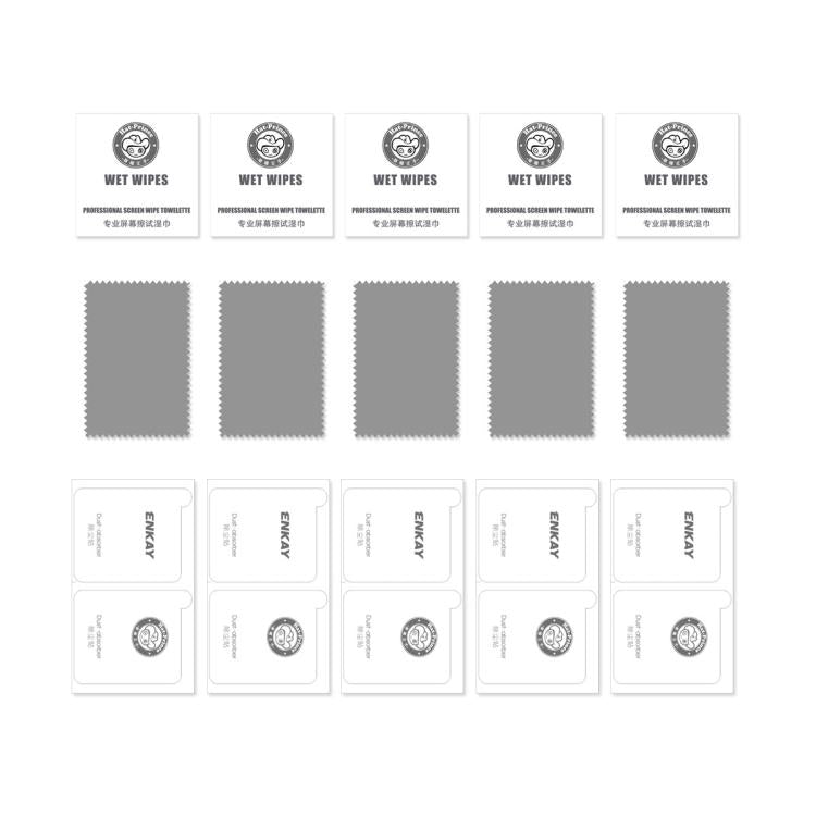 5 láminas de vidrio templado ENKAY de aluminio-silicio, gruesas, sin borde blanco, con borde arqueado grande 9H., For iPhone 17 Pro Max, For iPhone 17 Pro, For iPhone 17, For iPhone Air