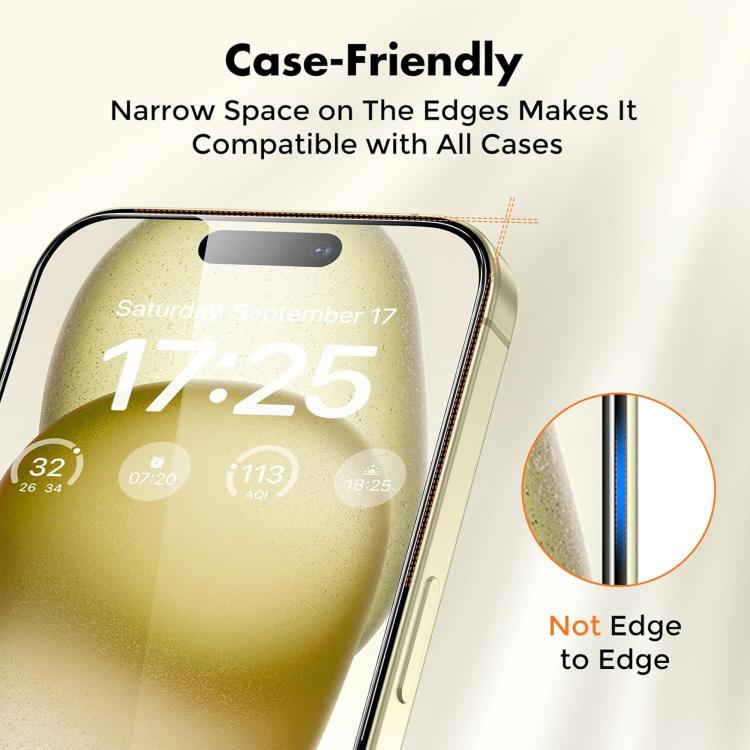 Kalebol 10 unidades de protector de pantalla de vidrio templado HD antihuellas, de aluminio de alta calidad, con protección semitransparente., For iPhone 17e / 16e, For iPhone 17 Pro Max, For iPhone 17 Pro, For iPhone 17, For iPhone Air                ...