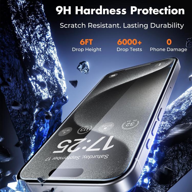 Kalebol 10 unidades de protector de pantalla de vidrio templado HD antihuellas, de aluminio de alta calidad, con protección semitransparente., For iPhone 17e / 16e, For iPhone 17 Pro Max, For iPhone 17 Pro, For iPhone 17, For iPhone Air                ...