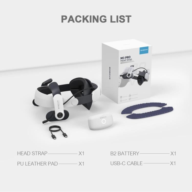 BOBOVR M3 Pro para Meta Quest 3S / 3 VR, correa para la cabeza con batería de 5200 mAh., M3 Pro