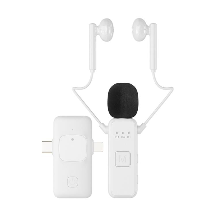 Micrófono de solapa inalámbrico K3 con auriculares integrados y receptor 2 en 1 para transmisiones en vivo / vlogs / entrevistas