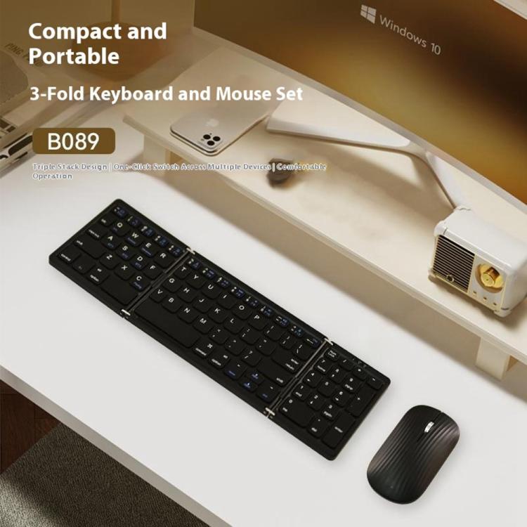 Conjunto de teclado y ratón inalámbricos plegables B089, B089