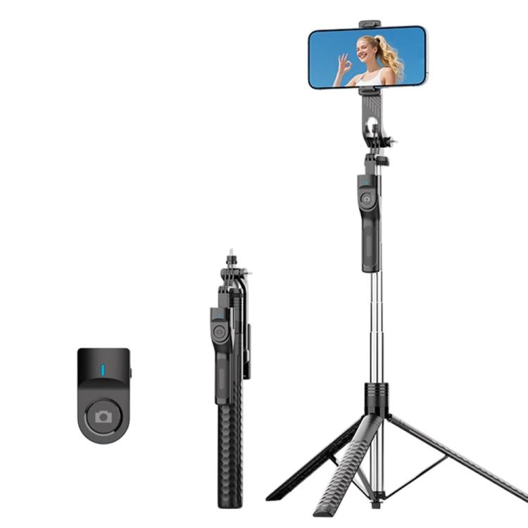 Trípode extensible K50 de 1,9 m para transmisión en vivo, con clip para teléfono individual y Bluetooth., K50 Single Phone Clip, Single Phone Clip