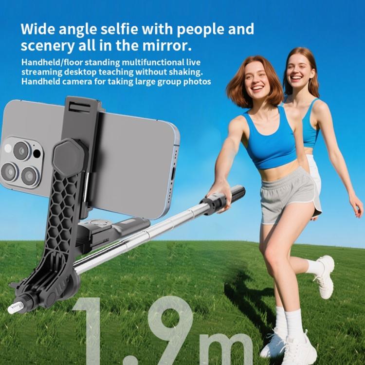 Trípode extensible K50 de 1,9 m para transmisión en vivo, con clip para teléfono individual y Bluetooth., K50 Single Phone Clip, Single Phone Clip