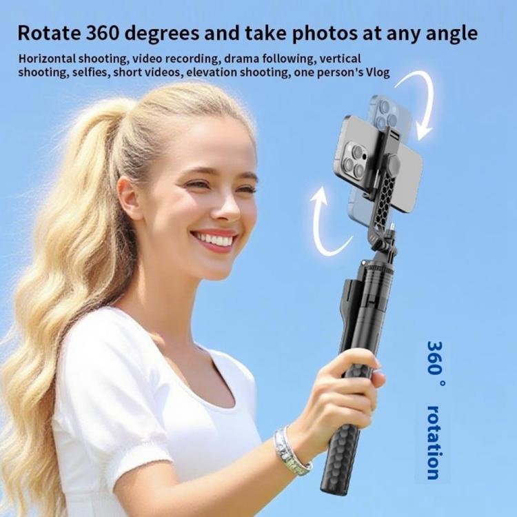 Trípode extensible K50 de 1,9 m para retransmisiones en directo, con doble clip para teléfono y Bluetooth, ideal para selfies., K50 Dual Phone Clip, Dual Phone Clip