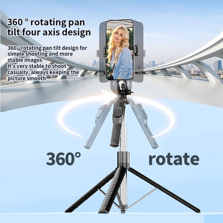 Trípode extensible K50 de 1,9 m para retransmisiones en directo, con doble clip para teléfono y Bluetooth, ideal para selfies., K50 Dual Phone Clip, Dual Phone Clip