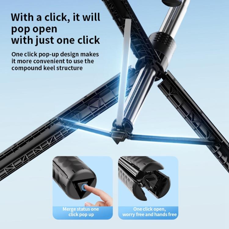 Trípode extensible K50 de 1,9 m para retransmisiones en directo, con doble clip para teléfono y Bluetooth, ideal para selfies., K50 Dual Phone Clip, Dual Phone Clip