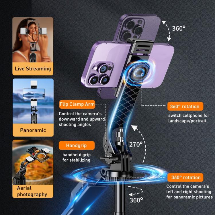 Soporte para selfies con control remoto para smartphone K31, trípode de aleación de aluminio para fotografía y transmisión en vivo., K31