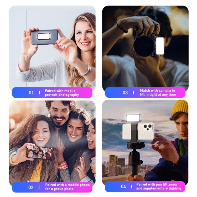 Luz LED portátil mini magnética de bolsillo para fotografía y transmisión de video con teléfono A8