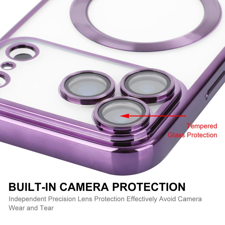 Funda para teléfono ENKAY Hat-Prince MagSafe de TPU transparente con revestimiento electrochapado y resistente a los golpes, For iPhone 17 Pro Max, For iPhone 17 Pro, For iPhone 17, For iPhone Air, For iPhone 16 Pro Max, For iPhone 16 Pro