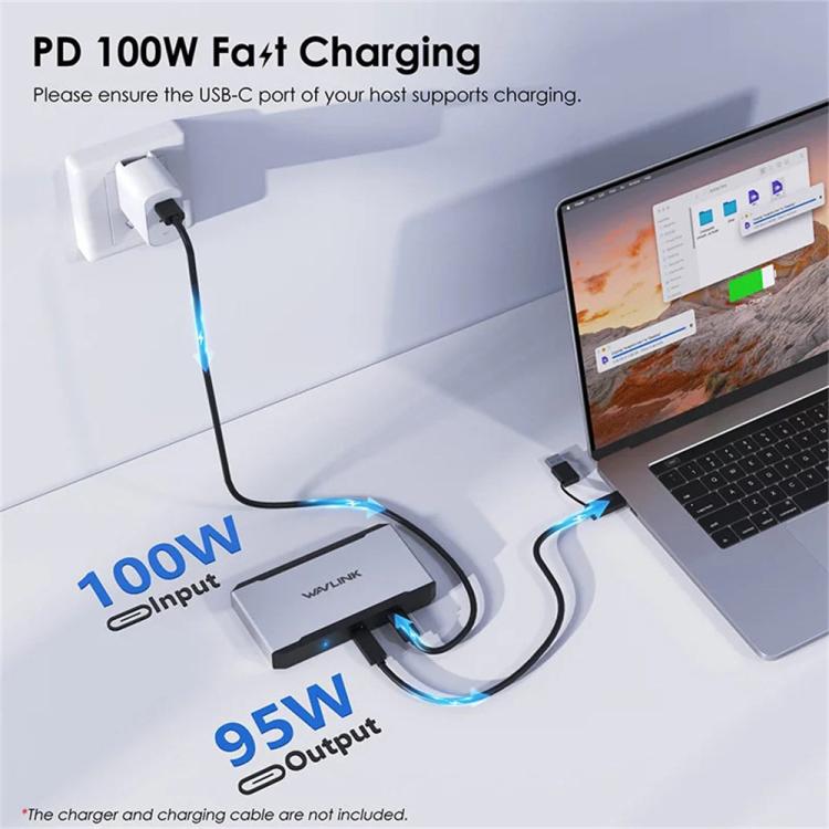 Adaptador concentrador PD WAVLINK UG7701 compatible con 4K 60Hz 100W, USB-C a HD/DisplayPort, estación de acoplamiento, UG7701