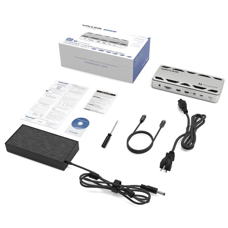 Estación de acoplamiento WAVLINK UTD58 12 en 1, 120 Gbps, 140 W, Thunderbolt 5, US Plug, EU Plug, UK Plug, AU Plug