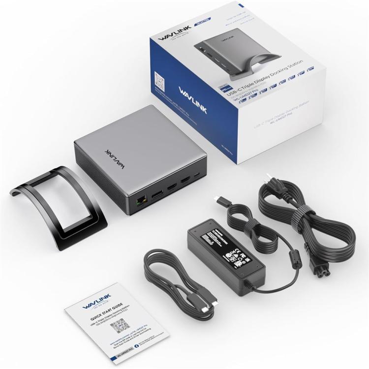 Adaptador WAVLINK UMD27PRO 8K 30Hz / 4K 144Hz 140W PD HUB, US Plug, EU Plug, UK Plug, AU Plug