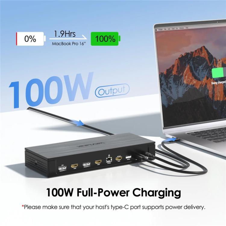 Estación de acoplamiento WAVLINK UG75PD5-3H2D2 para Mac M1 / M2 / M3 / M4 / Windows DisplayLink-7400, US Plug, EU Plug, UK Plug, AU Plug