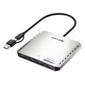 Adaptador de pantalla WAVLINK UG7501DH de 85 W con carga ascendente, convertidor 2DP + 2HD y 4K/8K, UG7501DH