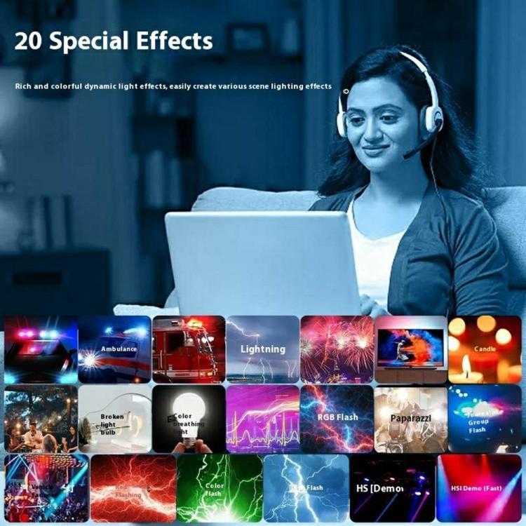 Luz de relleno LED magnética VLOGLITE B20RGB, portátil, 20 modos, RGB, para fotografía., B20RGB