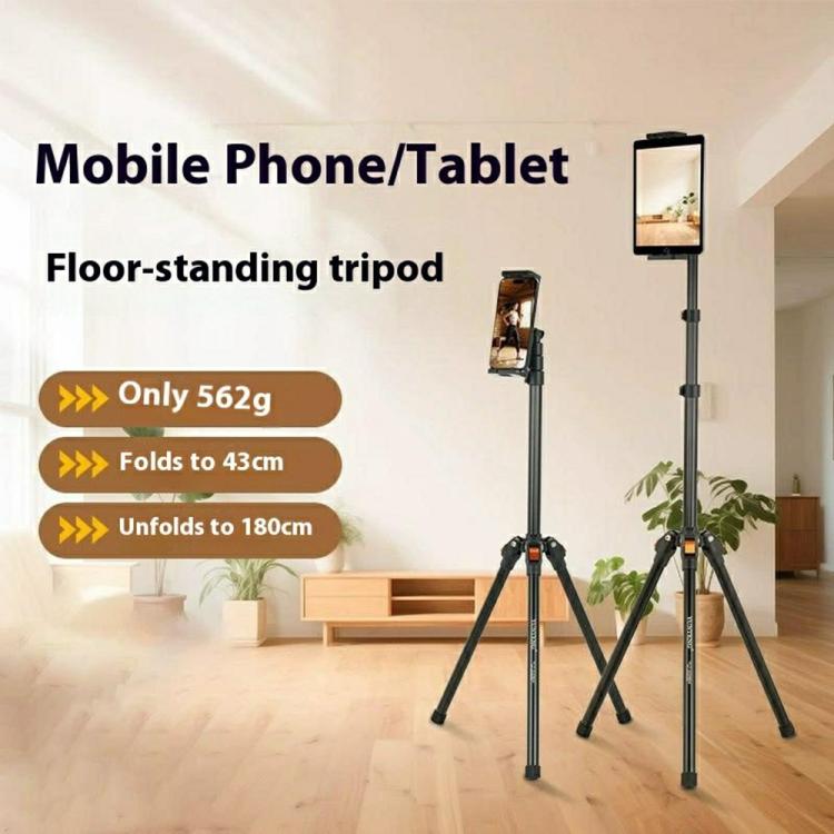 Soporte de suelo plegable YUNTENG VCT-5229 para smartphone/tablet con trípode de altura ajustable., VCT-5229
