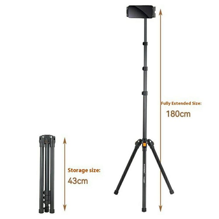 Soporte de suelo plegable YUNTENG VCT-5229 para smartphone/tablet con trípode de altura ajustable., VCT-5229