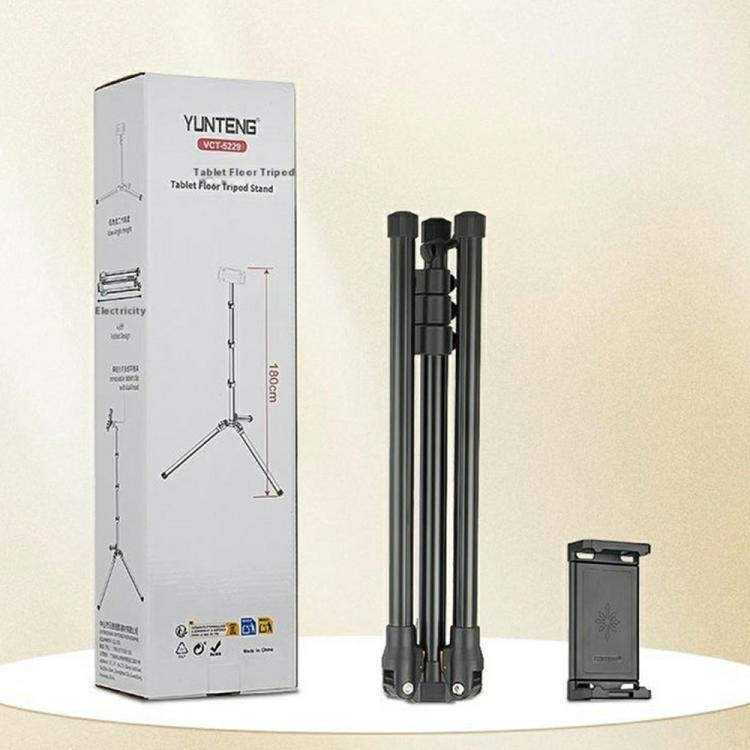 Soporte de suelo plegable YUNTENG VCT-5229 para smartphone/tablet con trípode de altura ajustable., VCT-5229