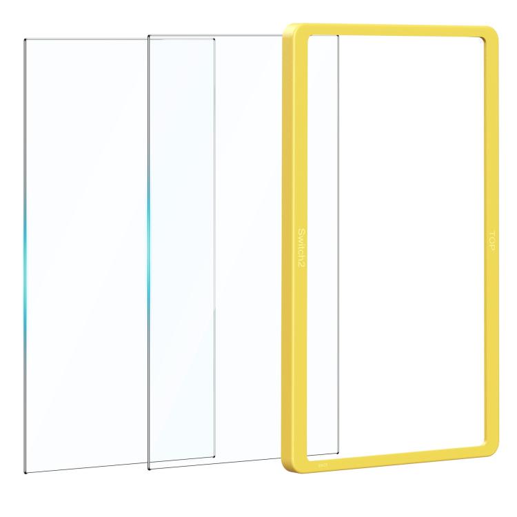 Juego de 2 protectores de pantalla de vidrio templado para consola de videojuegos + marco de alineación., For Nintendo Switch 2