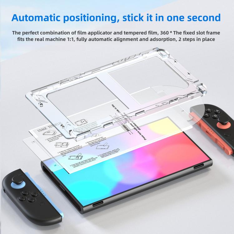 2 protectores de pantalla de vidrio templado HD con herramienta de aplicación sin polvo, For Nintendo Switch 2