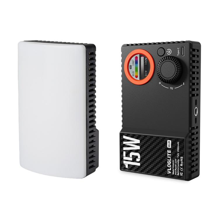 Lámpara de estudio fotográfico VLOGLITE K15RGB de 15 W con luz de relleno a todo color y luz LED RGB para vídeo., K15RGB