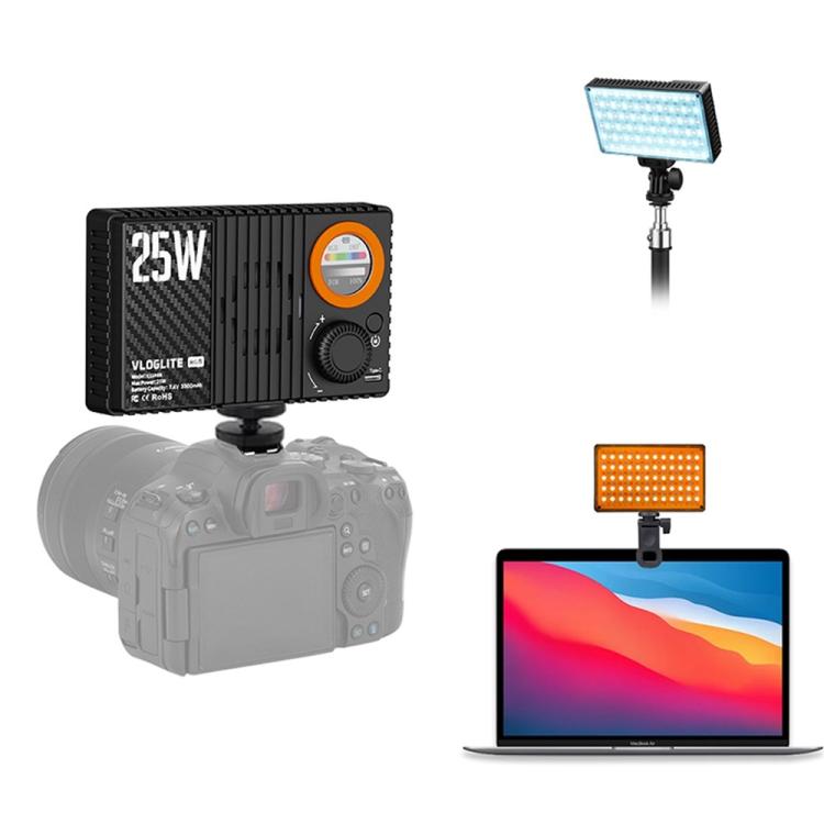 Luz de relleno RGB de alta potencia VLOGLITE K25RGB para fotografía y vídeo de cámara, 25 W., K25RGB