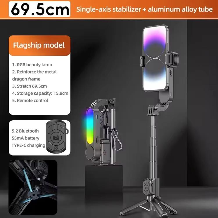 Mini trípode para fotografía Q33 con control remoto, estabilizador de palo selfie y luz de relleno., Q33