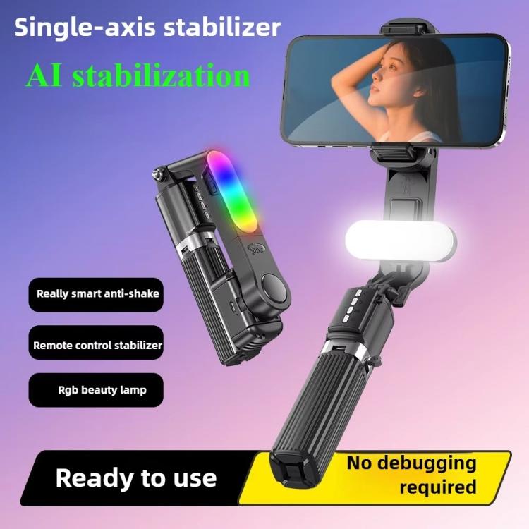 Trípode para teléfono con trípode y estabilizador de cardán LED extensible Q35 con luz de relleno., Q35