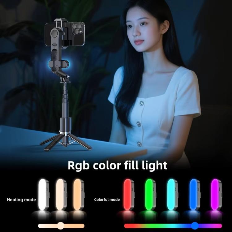 Trípode para teléfono con trípode y estabilizador de cardán LED extensible Q35 con luz de relleno., Q35