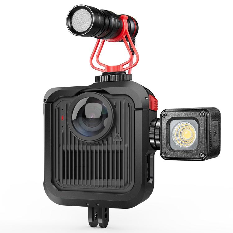 Estructura protectora de aleación de aluminio para cámara con doble zapata fría., For GoPro MAX2 Aluminum Alloy Cage