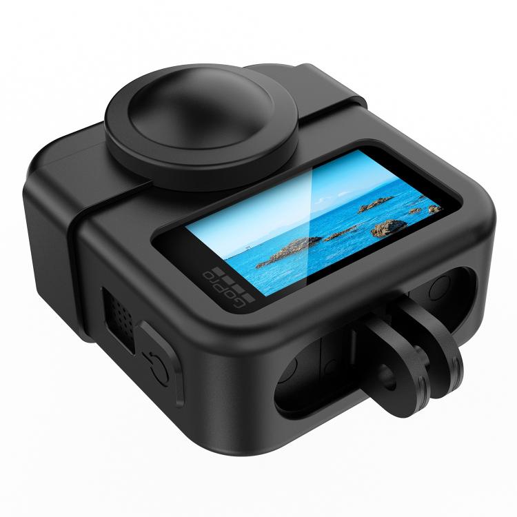 Carcasa protectora de silicona para el cuerpo con tapas para lentes dobles, correa y tapa lateral para la batería., For GoPro MAX2 Silicone Shell with Dual Lens Cap