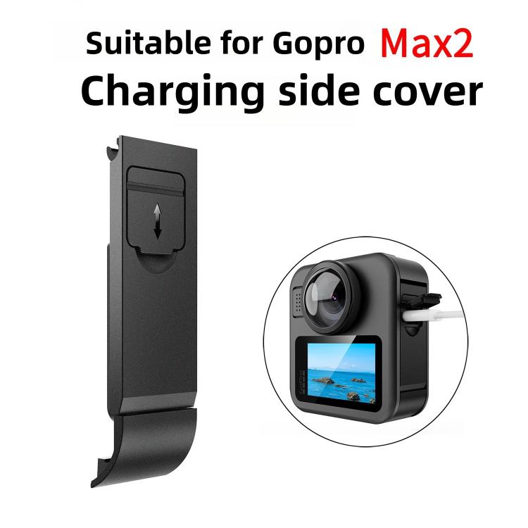 Cubierta de plástico para la interfaz lateral de la batería, For GoPro MAX2 Side Cover