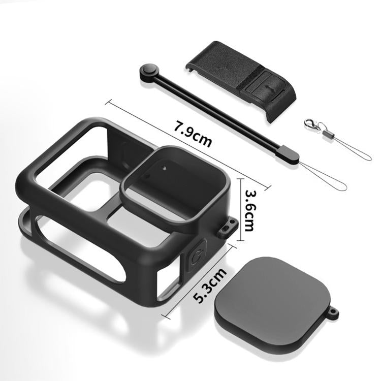 Funda protectora de silicona con correa para la muñeca, tapa para la lente y tapa para la interfaz lateral., For GoPro HERO13 Black