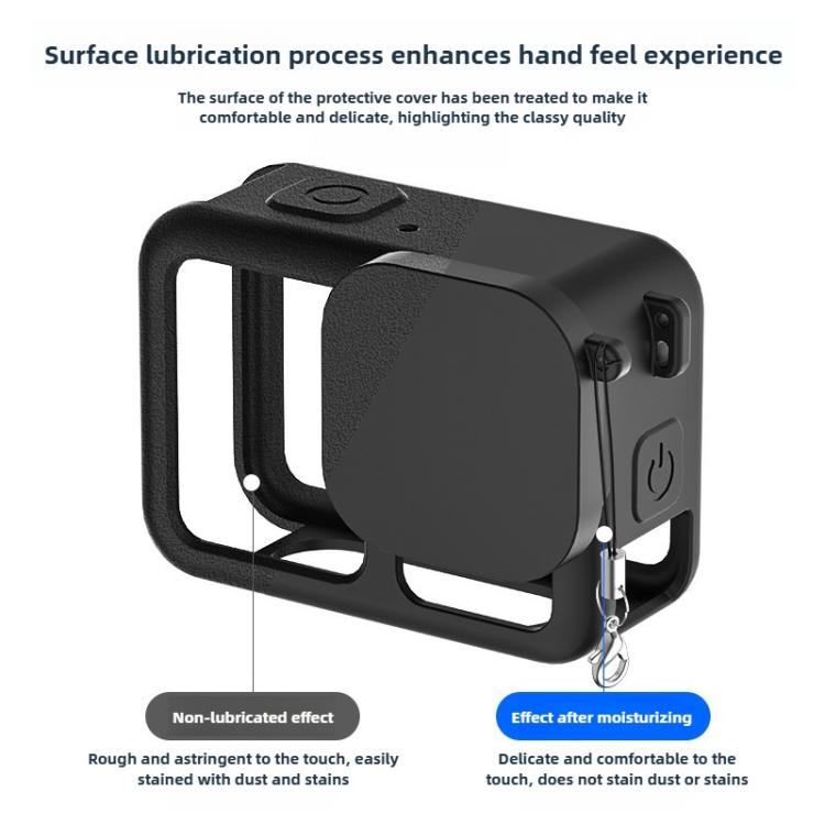 Funda protectora de silicona con correa para la muñeca, tapa para la lente y tapa para la interfaz lateral., For GoPro HERO13 Black