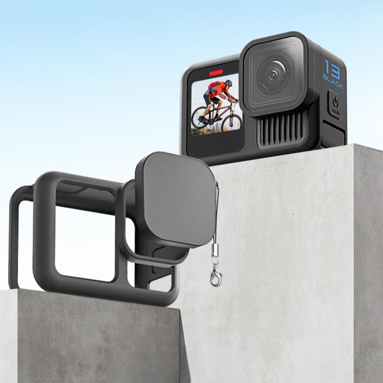 Funda protectora de silicona con correa para la muñeca, tapa para la lente y tapa para la interfaz lateral., For GoPro HERO13 Black