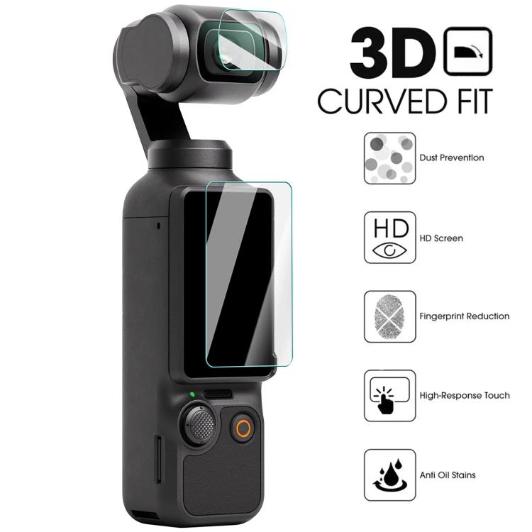 Protector de pantalla de cristal templado HD AR de fácil instalación, For DJI Pocket 3 Lens Film Screen Protector