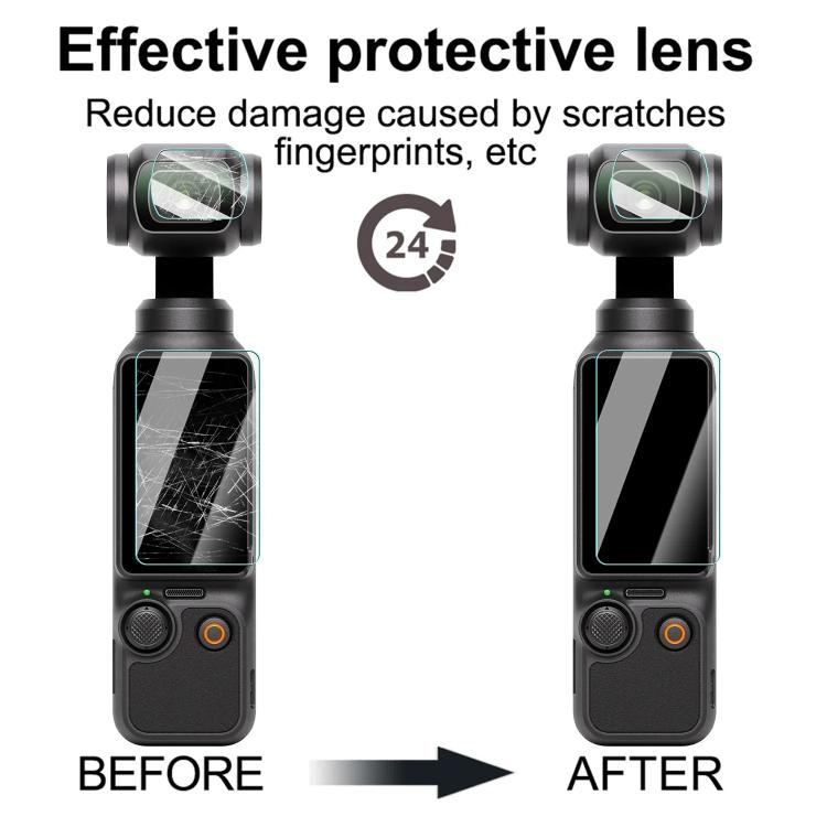 Protector de pantalla de cristal templado HD AR de fácil instalación, For DJI Pocket 3 Lens Film Screen Protector