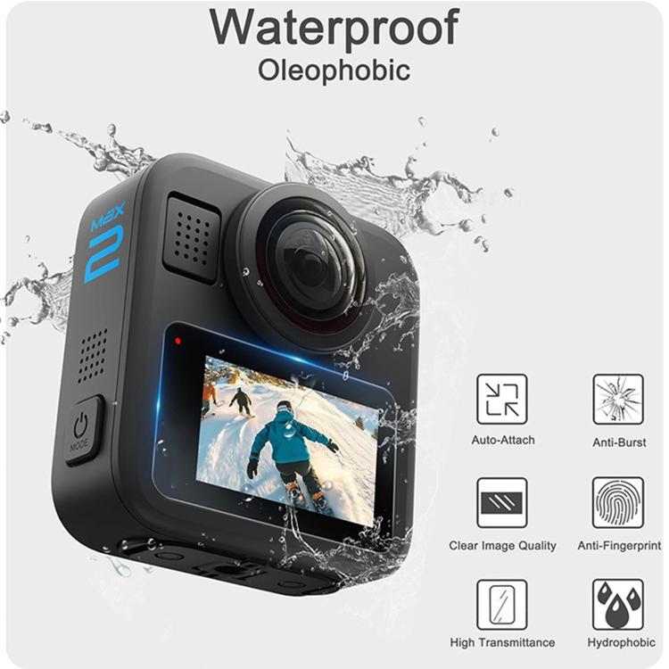 Protector de pantalla de vidrio templado HD, For GoPro MAX2 Screen Protective Film