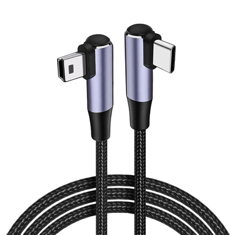 Cable de carga y datos ENKAY USB C / Tipo-C a Mini USB 2.0 de 90 grados para cámaras digitales / reproductores MP3, longitud 1 m, 90 Degree head